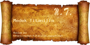 Medek Titanilla névjegykártya
